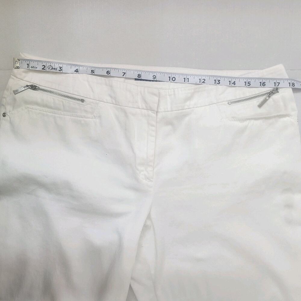 Jones New York Signature Pants 8 Cotton Lightweight Stretch White - Picture 4 of 7